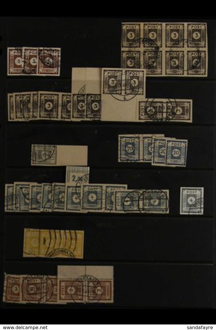 RUSSIAN ZONE 1945-1948 VERY FINE USED ACCUMULATION Of Various Perf & Imperf Issues With Some Strips & Blocks Presented O - Autres & Non Classés