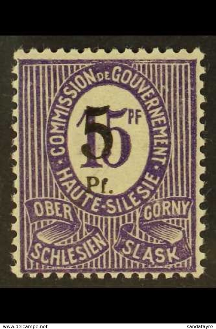 UPPER SILESIA 1920 5pf On 15pf Violet COLOUR ERROR, Michel 10 F (see Note After SG 18), Very Fine Mint, Signed, Fresh. F - Sonstige & Ohne Zuordnung