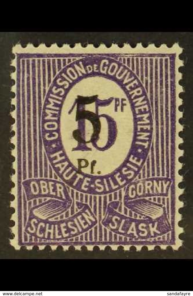 UPPER SILESIA 1920 5pf On 15pf Violet COLOUR ERROR, Michel 10 F (see Note After SG 18), Very Fine Mint, Signed, Fresh. F - Autres & Non Classés