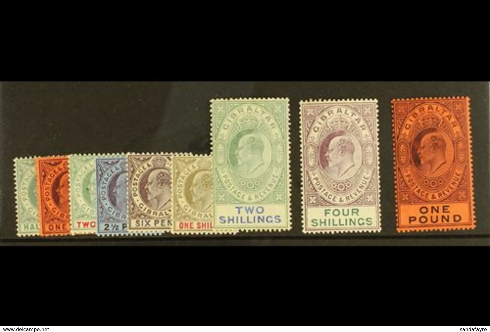 1904-08 King Edward VII Watermark Multi Crown CA Complete Definitive Set, SG 56/64, Very Fine Mint. (9 Stamps) For More  - Gibraltar