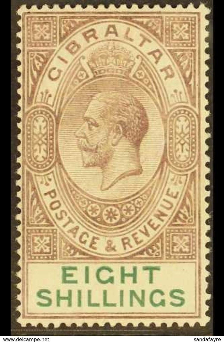 1921-27 8s Dull Purple And Green, Wmk Mult Script CA, SG 101, Mint Lightly Hinged. Fresh! For More Images, Please Visit  - Gibraltar