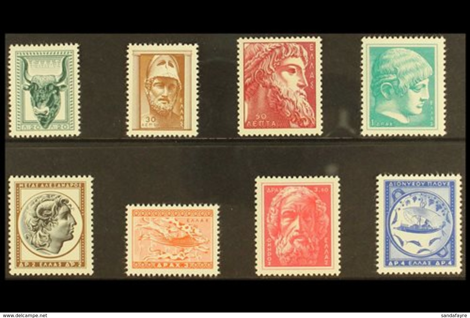 1955 Ancient Greek Art Complete Set, Mi 624A/31D, Never Hinged Mint (8 Stamps) For More Images, Please Visit Http://www. - Autres & Non Classés