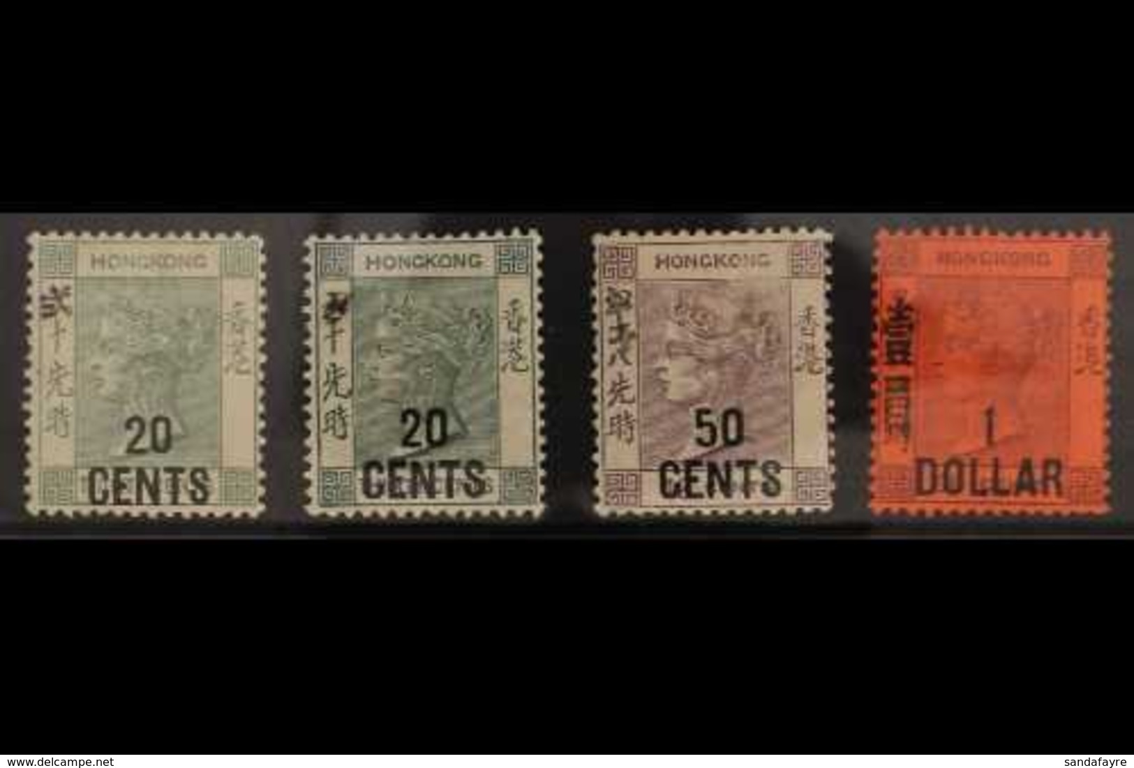 1891 20c On 30c (both Shades), 50c On 48c & $1 On 96c, All With Additional Chinese Characters Handstamped, SG 48/50. 48a - Andere & Zonder Classificatie