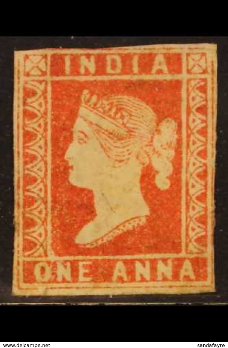 1854-55 ½a Red Die I, SG 12, Appears Unused But Probably Cleaned, 3+ Margins Just Brushing The Outer Frame Line At Top L - Autres & Non Classés