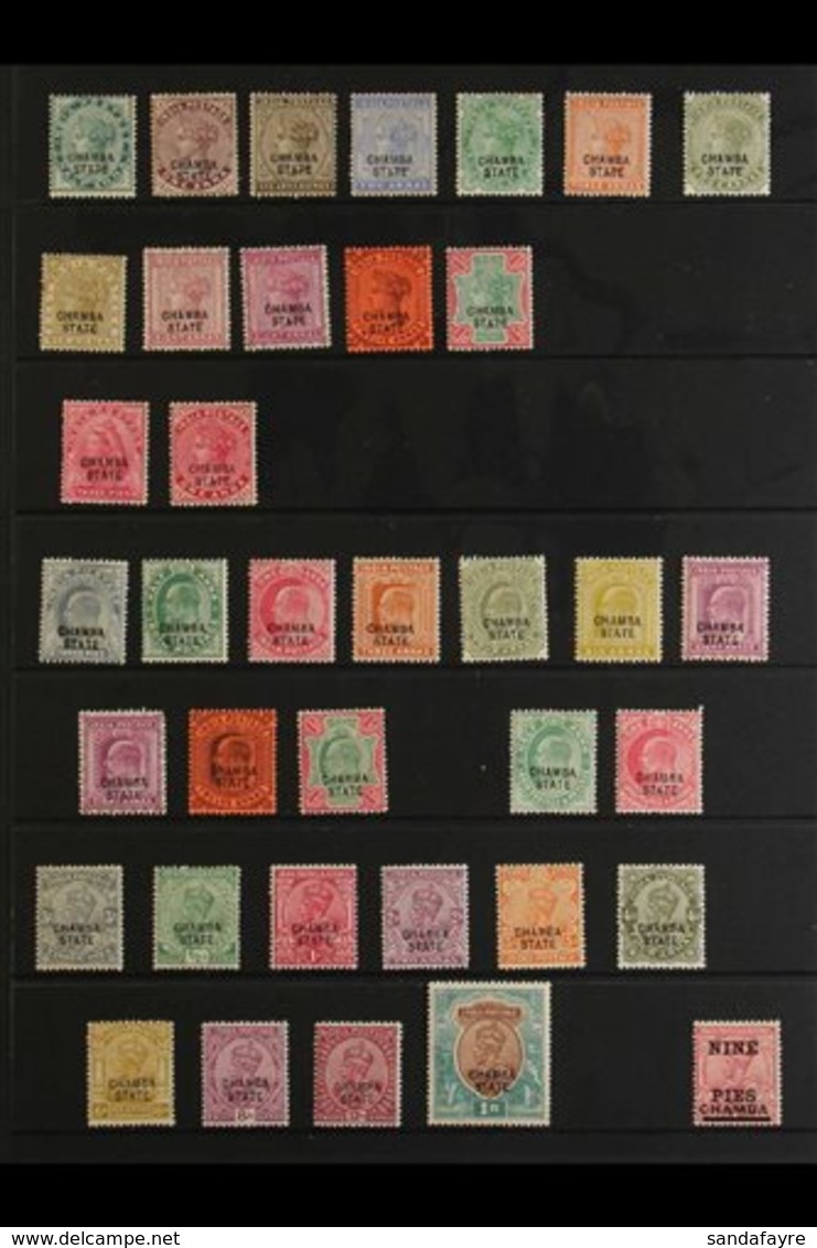 CHAMBA 1887-1947 ATTRACTIVE MINT COLLECTION ON STOCKLEAVES With Ranges Covering Most Values. Can See QV To 1R; KEVII To  - Andere & Zonder Classificatie