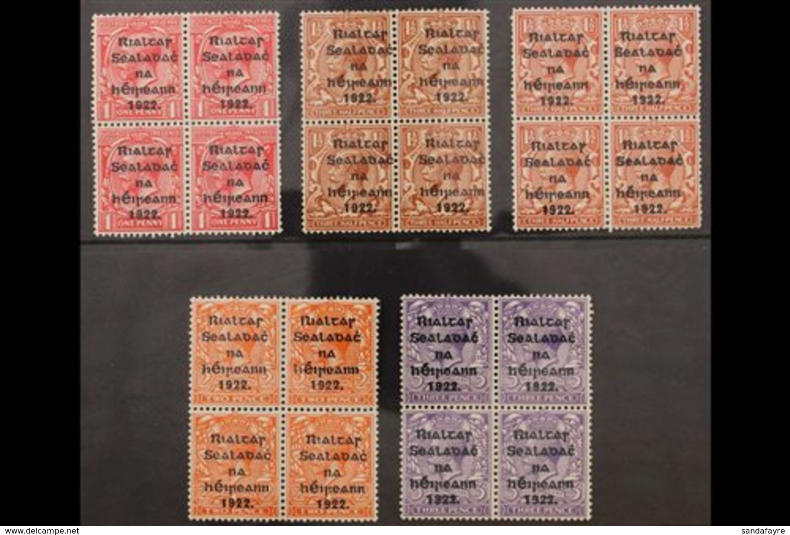 1922 1d Scarlet, 1½d Red-brown, 1d Chestnut, 2d Orange Die II And 3d Dull Reddish Violet Thom Overprints, SG 31, 32, 32a - Andere & Zonder Classificatie