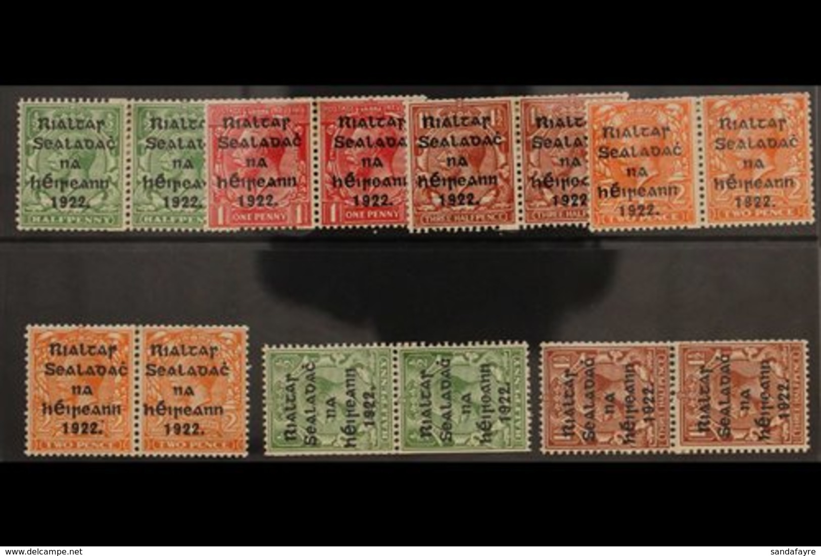 1922 Harrison Printings, Complete Set In Horizontal Coil Join Pairs, Plus Vertical ½d & 1½d, SG 26/29a, Fine Mint (7 Pai - Other & Unclassified