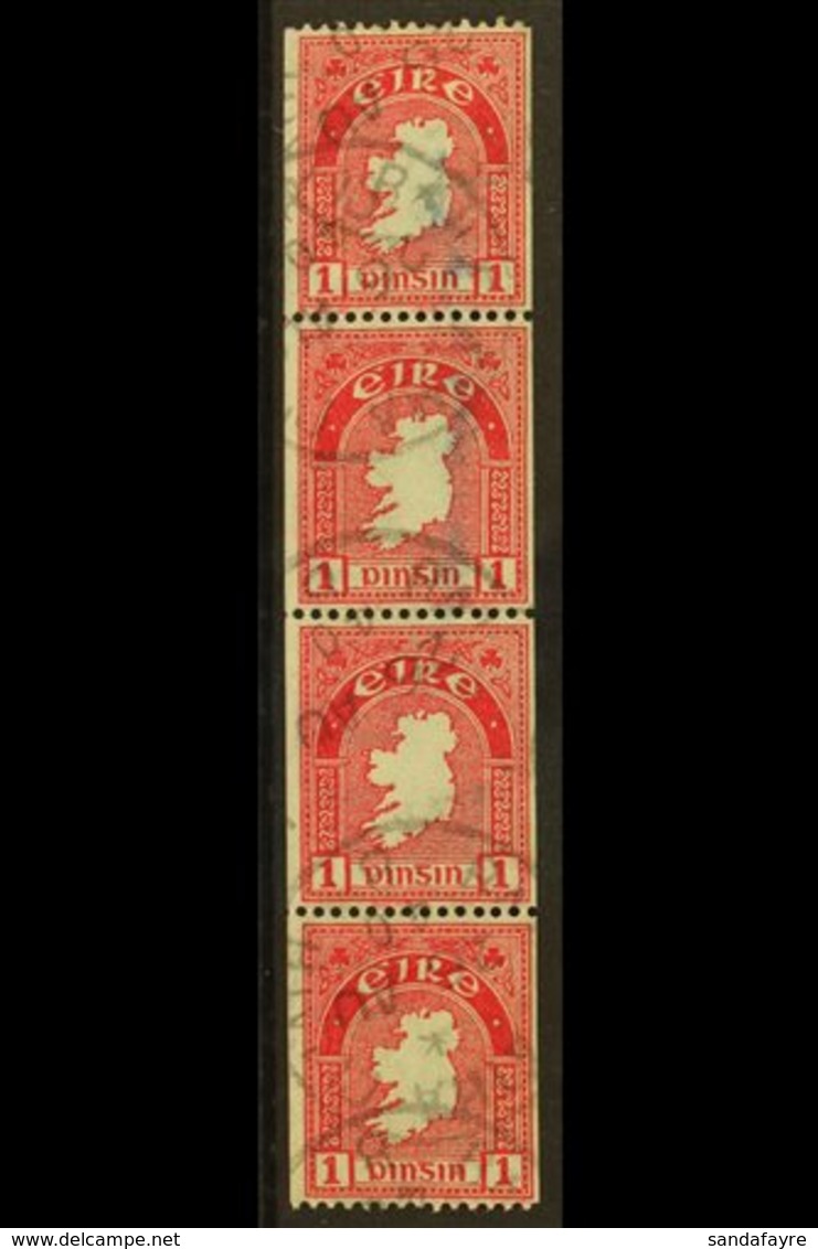 1940 COIL STAMP 1d Carmine, Perf 14 X Imperf, SG 112b, Fine Cds Used Strip Of Four. For More Images, Please Visit Http:/ - Other & Unclassified