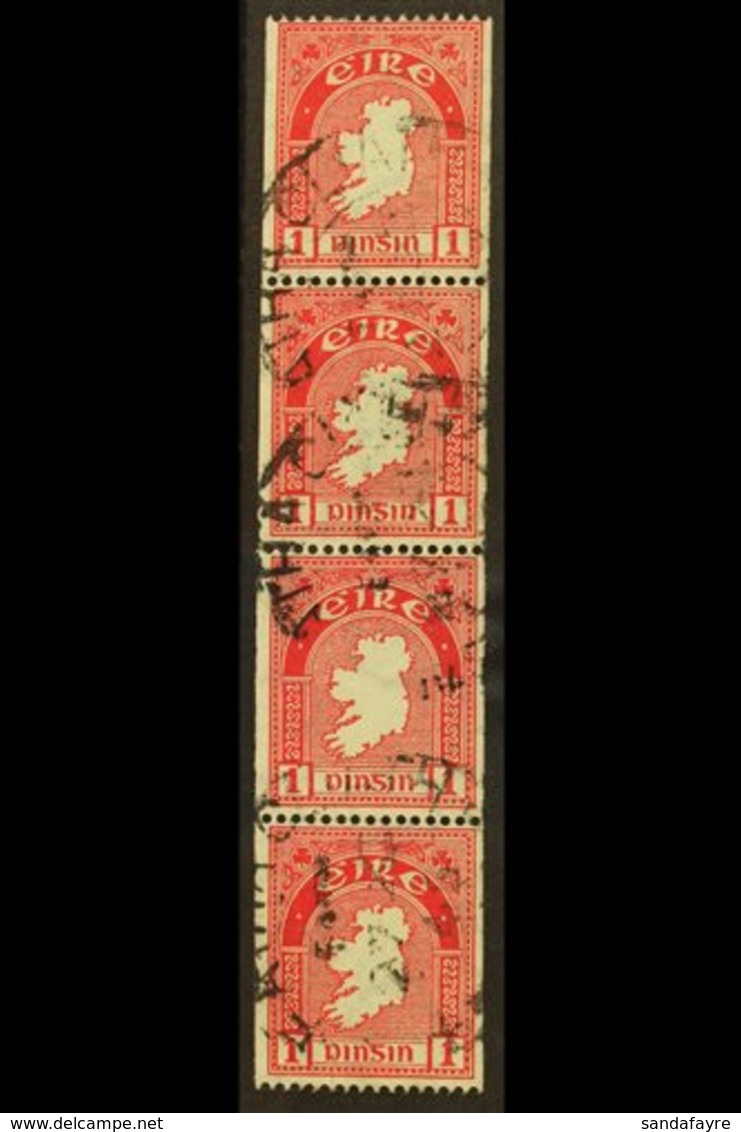 1946 COIL STAMPS 1d Carmine Perf 15 X Imperf, Watermark Upright SG 112c, Fine Cds Strip Of Four, Well Centered. For More - Sonstige & Ohne Zuordnung