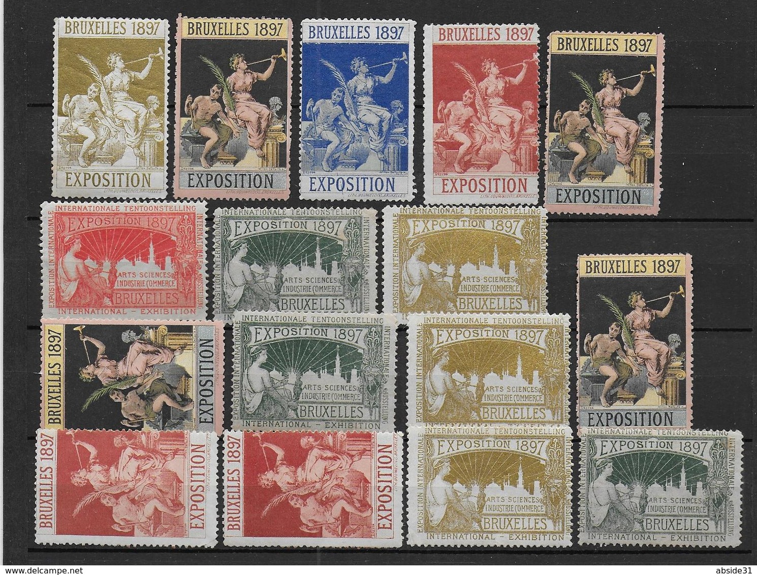 BELGIQUE - Lot De 16 Vignettes ** Expo De Bruxelles 1897 - Erinnophilie [E]