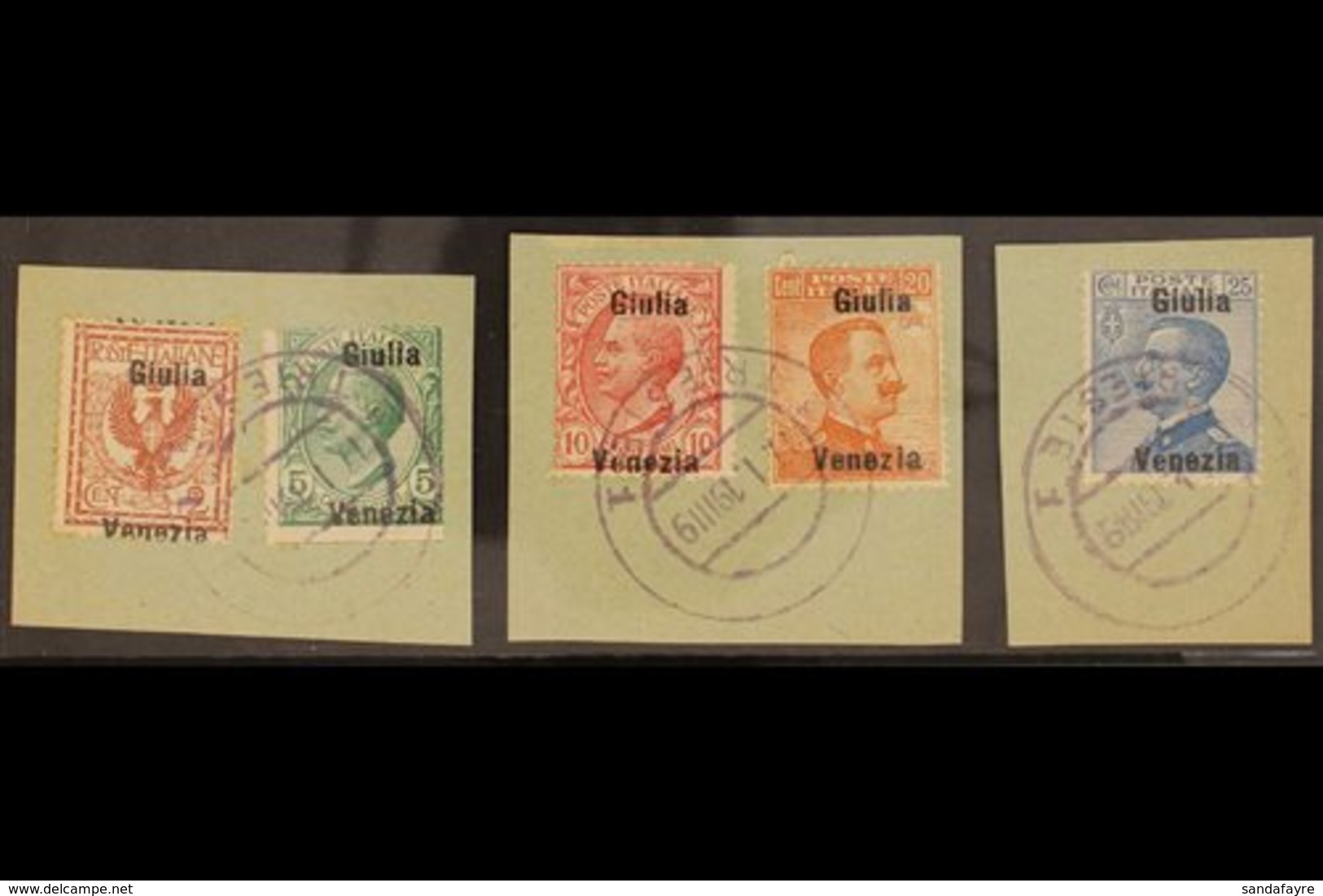 VENEZIA GIULIA 1918-19 2c, 5c, 10c, 20c & 25c All With Vertically Displaced Overprints Reading "GIULIA / VENEZIA", Sasso - Ohne Zuordnung