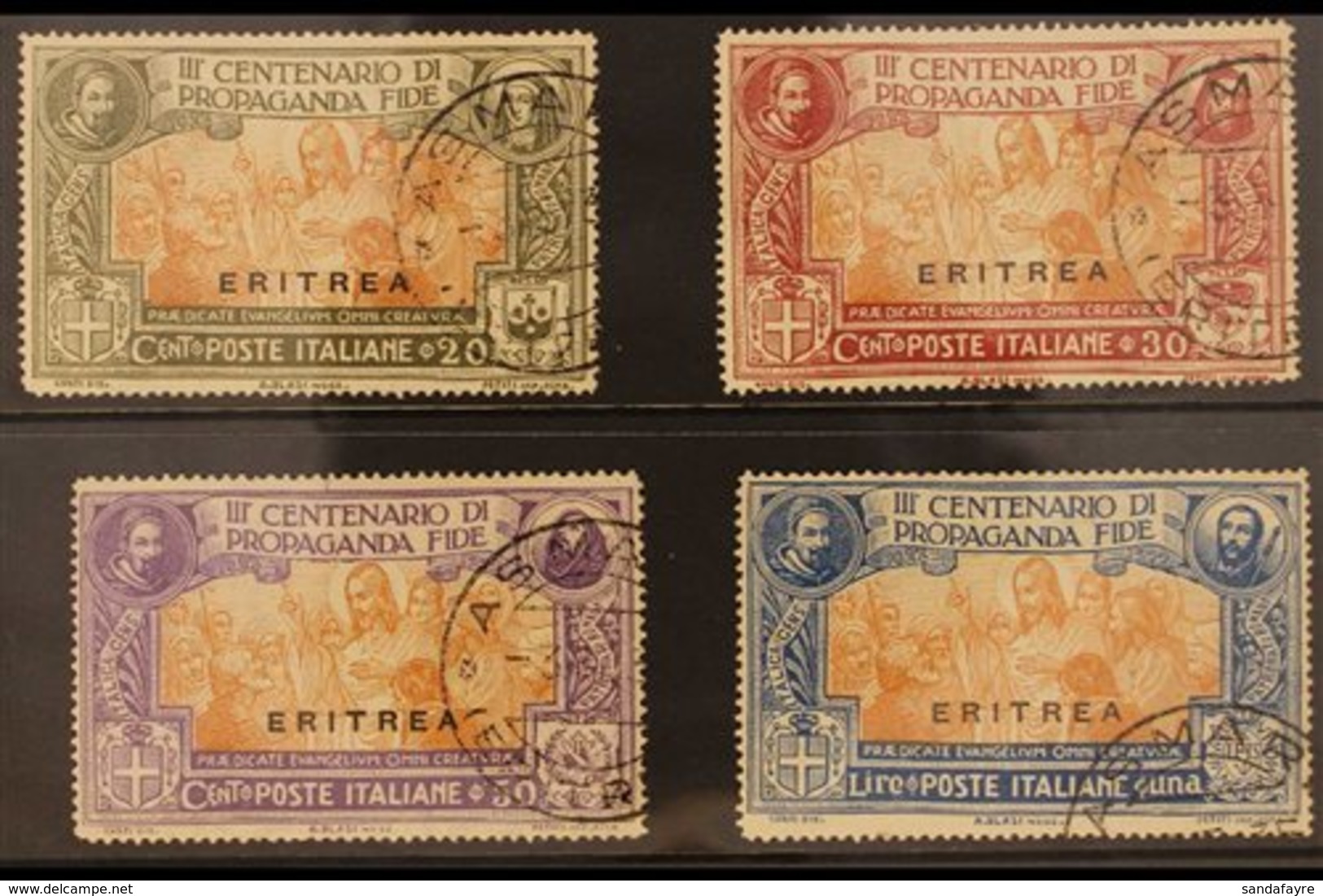 ERITREA 1923 "Propaganda Fide" Set (Sass S. 12, SG 64/67), Very Fine Used. (4 Stamps) For More Images, Please Visit Http - Andere & Zonder Classificatie