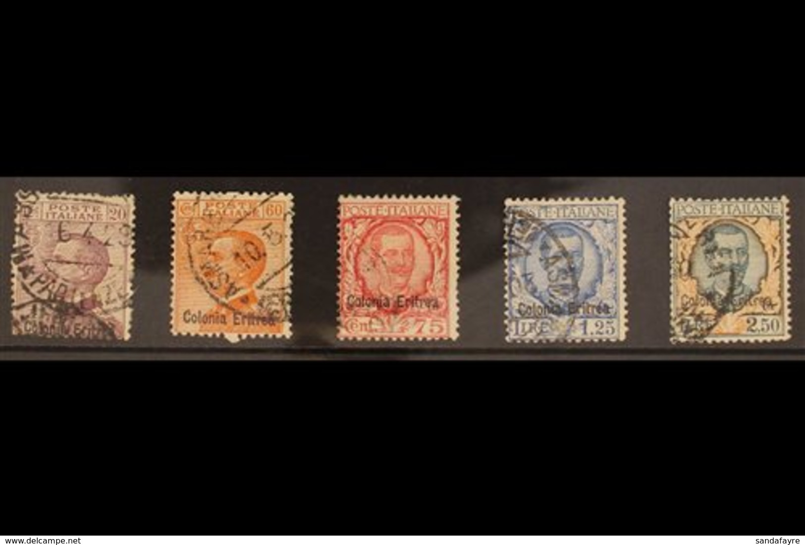 ERITREA 1928-29 Definitives Set, Sass S. 28, Fine Used. (5 Stamps) For More Images, Please Visit Http://www.sandafayre.c - Autres & Non Classés