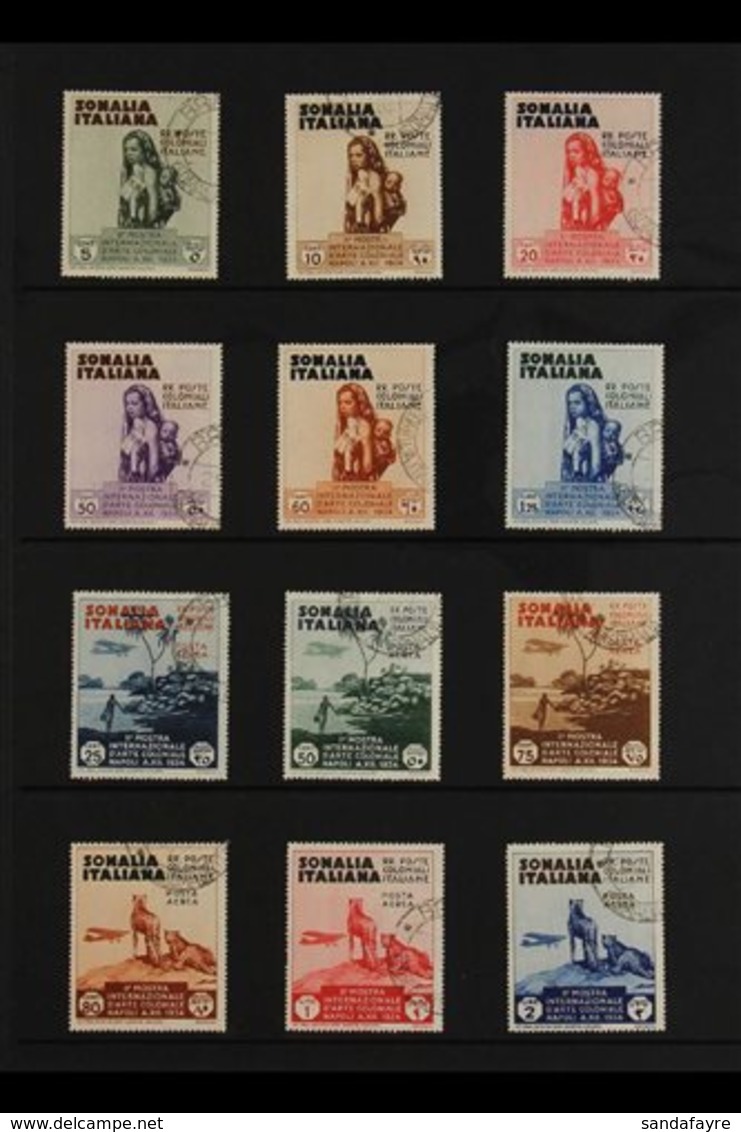 SOMALIA 1934 International Colonial Exhibition (Postage And Air) Complete Set (Sass S. 38, SG 187/98), Very Fine Used. ( - Other & Unclassified