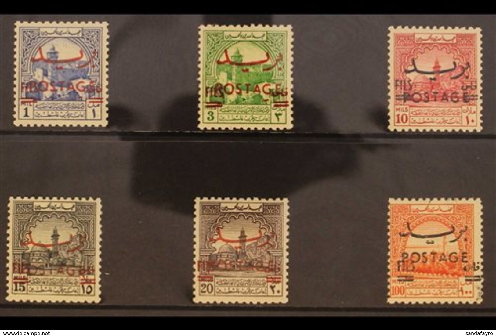 1955 Obligatory Tax Stamps Overprinted "FILS" For Ordinary Postal Use Set, SG 402/407, Never Hinged Mint (6 Stamps) For  - Jordan