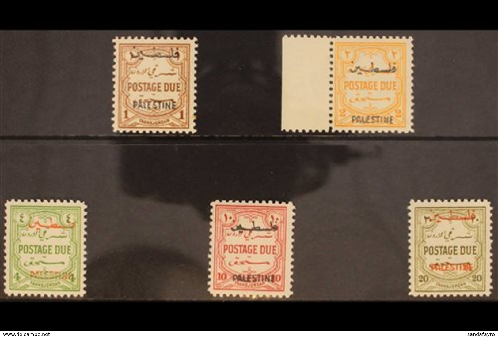 OCCUPATION OF PALESTINE POSTAGE DUE. 1948 Multi Script Wmk - Perf 12 Set, SG PD 25/29, Fine Mint (5 Stamps) For More Ima - Jordanië