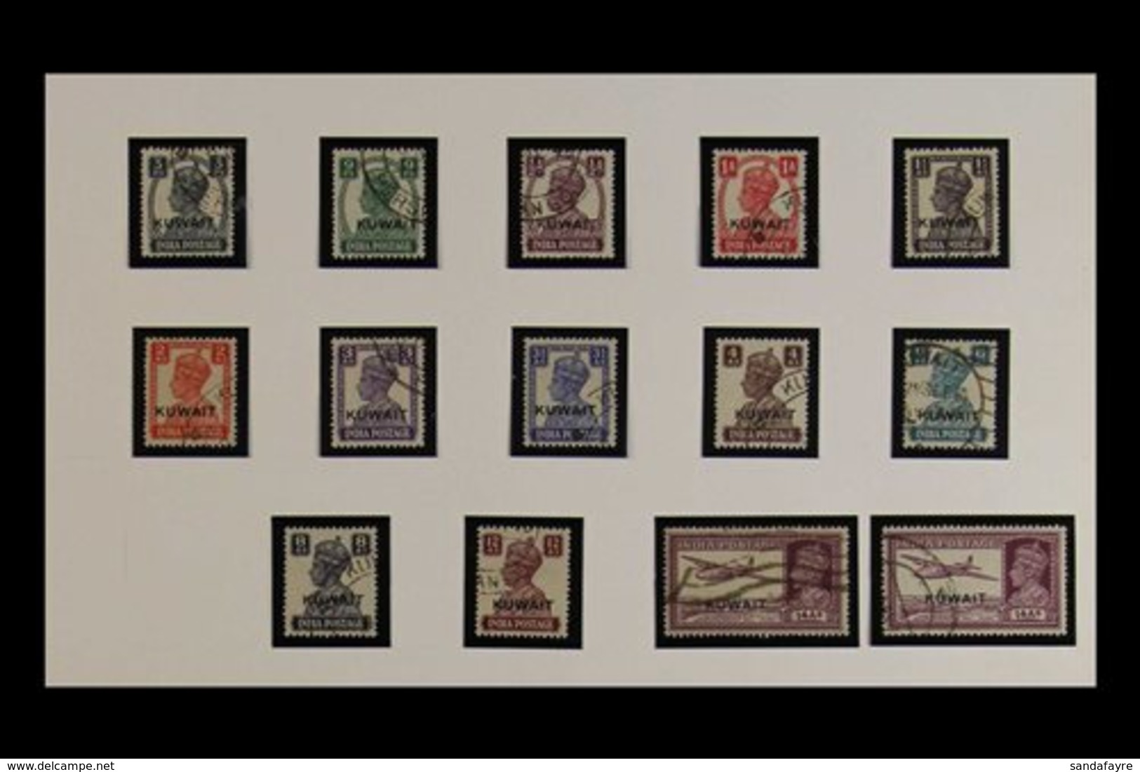 1945 - 1957 HIGHLY COMPLETE USED COLLECTION Fresh And Attractive Collection Including 1945 Stamps Of India Ovptd Set, 19 - Koweït