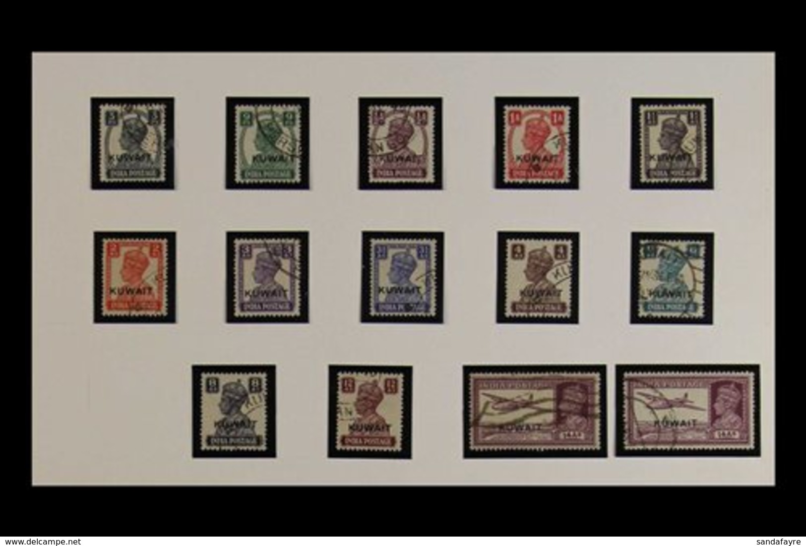 1945 - 1957 HIGHLY COMPLETE USED COLLECTION Fresh And Attractive Collection Including 1945 Stamps Of India Ovptd Set, 19 - Koeweit