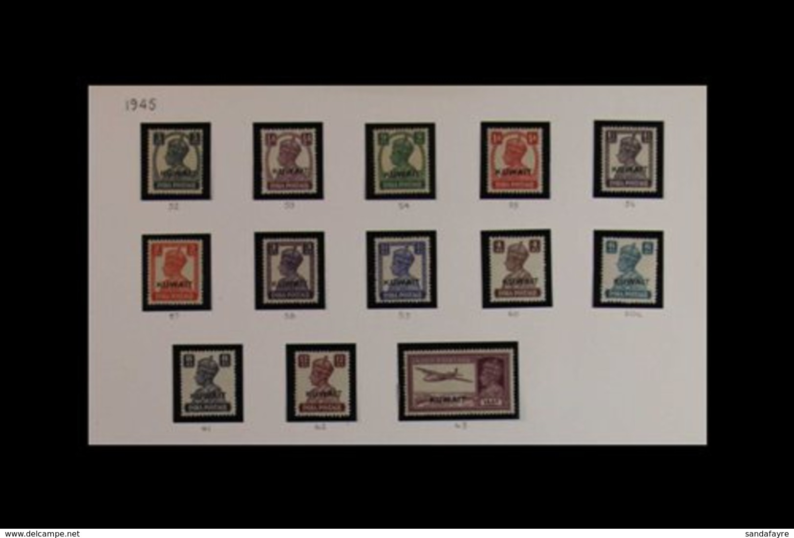1945 - 1957 COMPLETE MINT COLLECTION Mint/never Hinged Basic Basic Mint Collection With 1945 Ovpts On India, 1948 Geo VI - Koweït