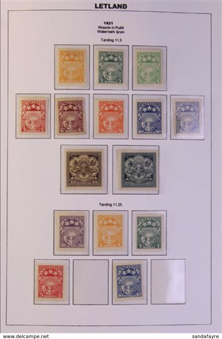 1921-1938 SEMI- SPECIALIZED MINT / NHM COLLECTION. A Well Annotated Collection Of Mint (incl Never Hinged) Stamps, Many  - Lettonie