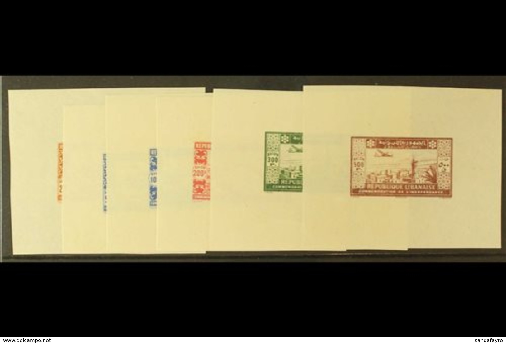 1944 2nd Anniversary Of Independence Air Set, As SG 269/74, Complete Set As Colour Trials On Gummed Paper. (6 Items) For - Libanon