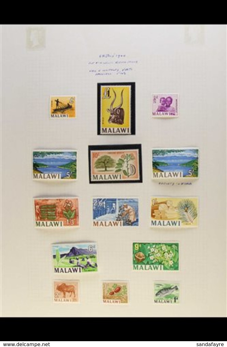 1964-1994 ATTRACTIVE COLLECTION A Mint And Used Collection On Album Pages That Includes The 1964 Defin Set Mint, 1968 Bi - Malawi (1964-...)