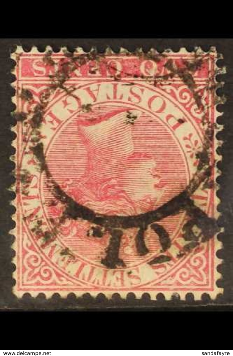 1883-91 2c Bright Rose WATERMARK INVERTED Variety, SG 63aw, Fine Used, Scarce. For More Images, Please Visit Http://www. - Straits Settlements