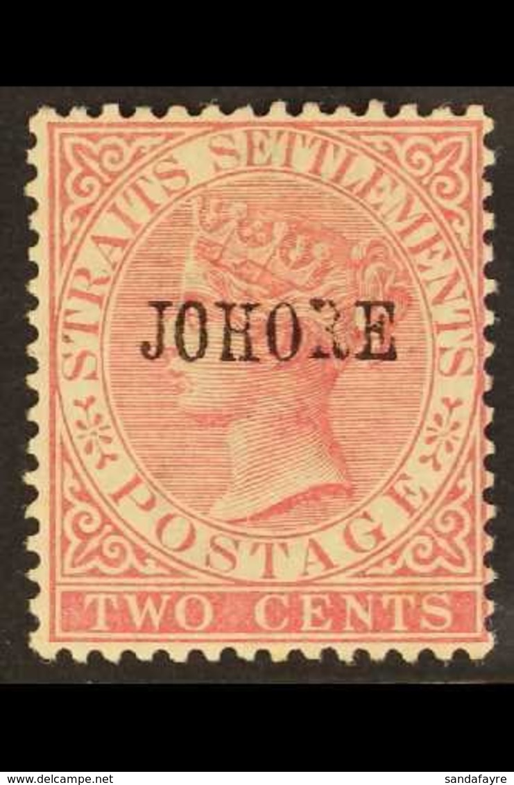 JOHORE 1884 2c Pale Rose Ovptd Type 8, In Small Serifed Letters, SG 8, Very Fine Mint. For More Images, Please Visit Htt - Sonstige & Ohne Zuordnung