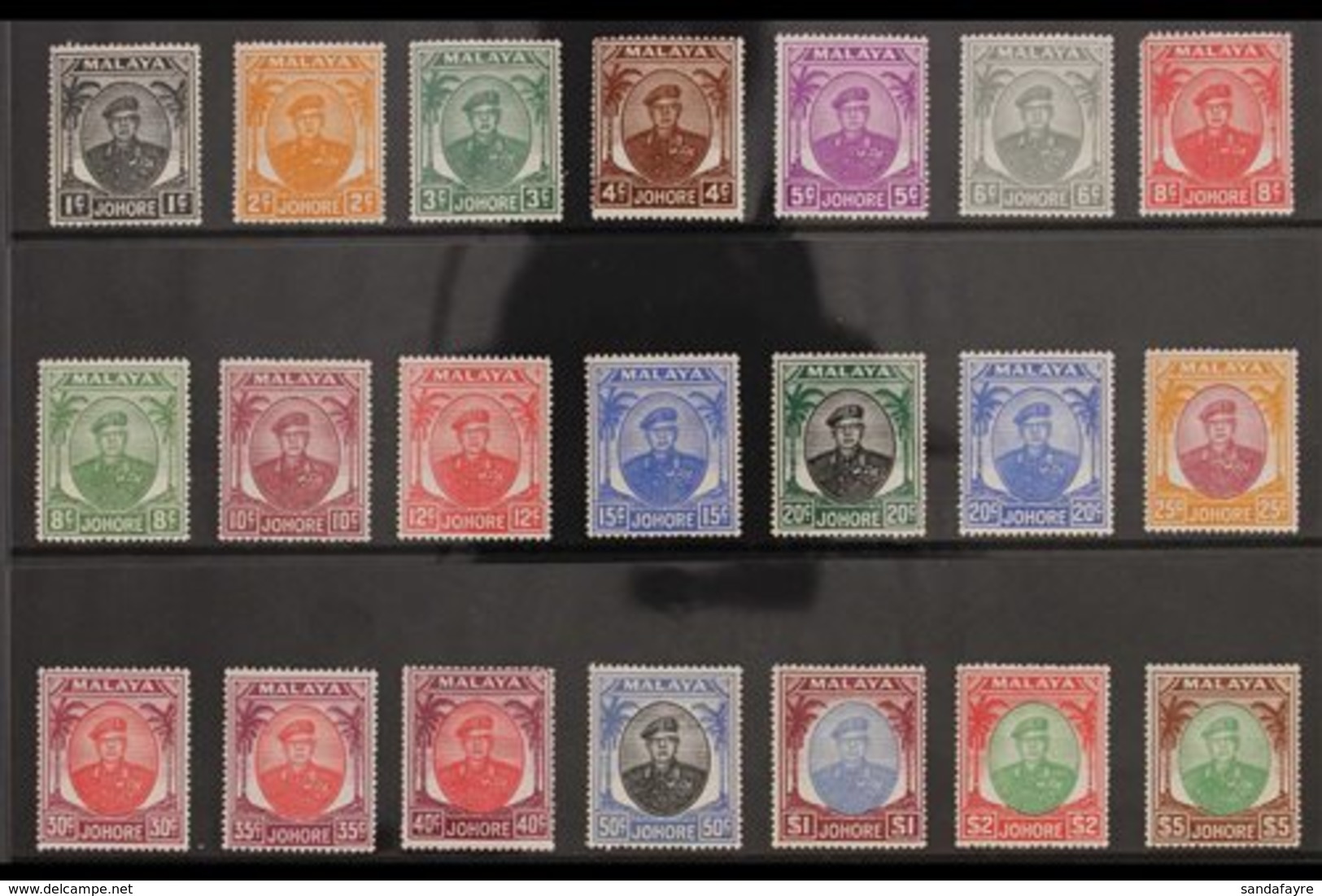 JOHORE 1949-55 Sultan Complete Set, SG 133/47, Never Hinged Mint, Very Fresh. (21 Stamps) For More Images, Please Visit  - Other & Unclassified