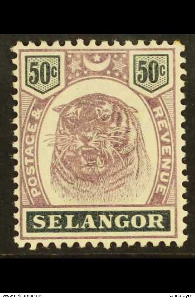 SELANGOR 1895 50c Dull Purple And Greenish Black, SG 59, Very Fine Mint. For More Images, Please Visit Http://www.sandaf - Andere & Zonder Classificatie