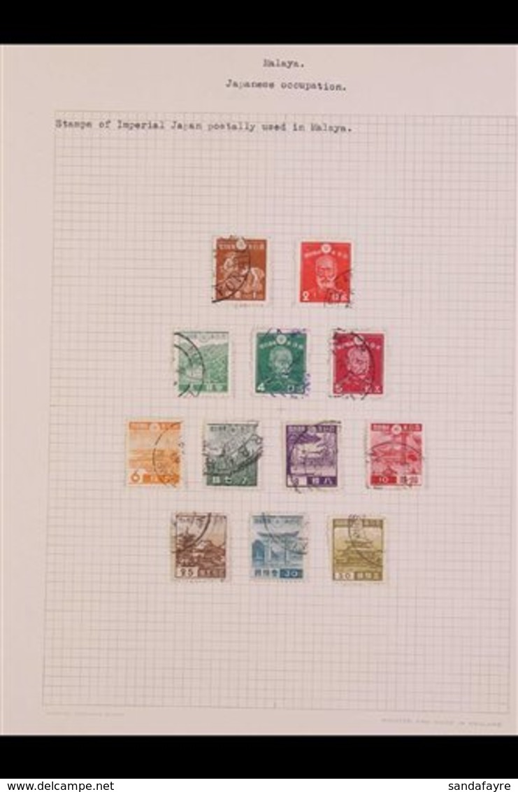 JAPAN USED IN OCCUPIED MALAYA. Japan 1s To 50s Range Of Different Pictorial Definitive Stamps Variously Cancelled Within - Sonstige & Ohne Zuordnung