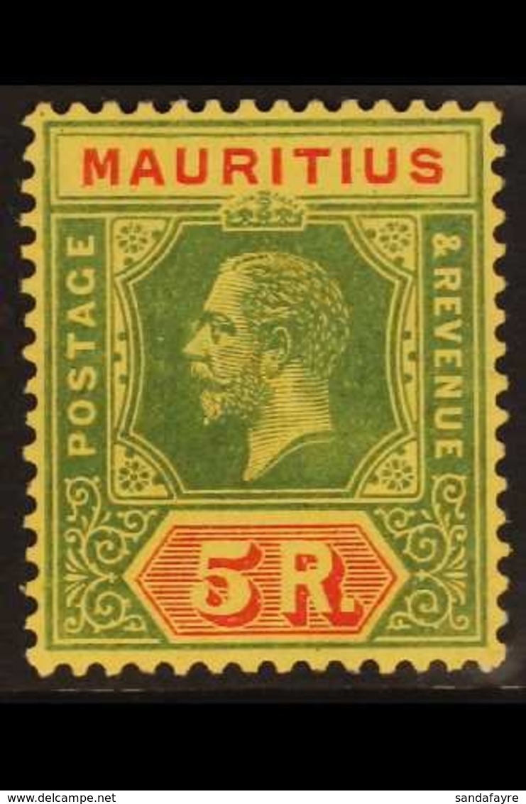 1913 5r Green And Red On Pale Yellow, SG 203a, Very Fine Mint. For More Images, Please Visit Http://www.sandafayre.com/i - Maurice (...-1967)