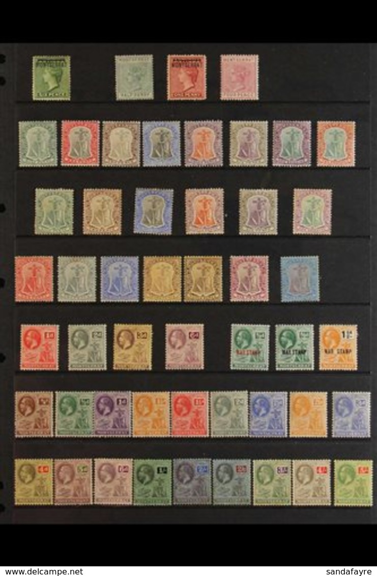 1876-1958 ALL DIFFERENT MINT COLLECTION Note QV Including 1876 6d And 1884 1d; Good "Device Of The Colony" Ranges With 1 - Montserrat