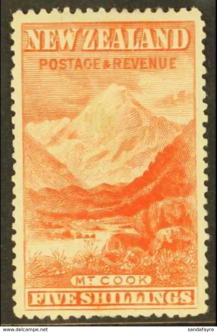1898 5s Vermillion "Mt Cook", No Wmk P12 To 16, SG 259, Fine Mint With A Few Shortish Perfs At Base For More Images, Ple - Autres & Non Classés