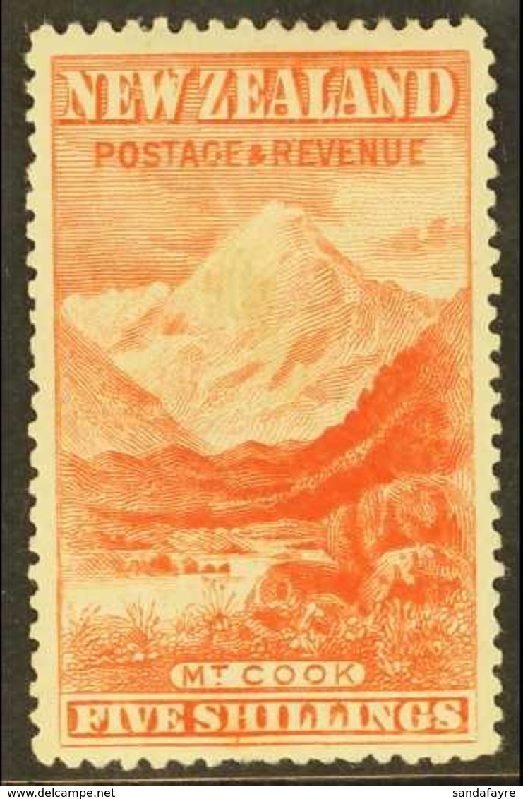 1898 5s Vermillion "Mt Cook", No Wmk P12 To 16, SG 259, Fine Mint With A Few Shortish Perfs At Base For More Images, Ple - Andere & Zonder Classificatie