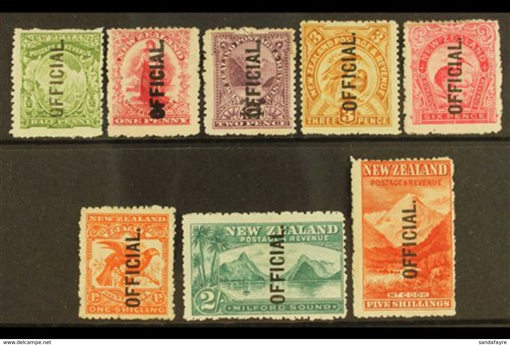 OFFICIALS 1907-11 Perf 14 Complete Basic Set From ½d To 5s, SG O59/O67, Mint, The 6d With Some Minor Toning To The Top P - Other & Unclassified