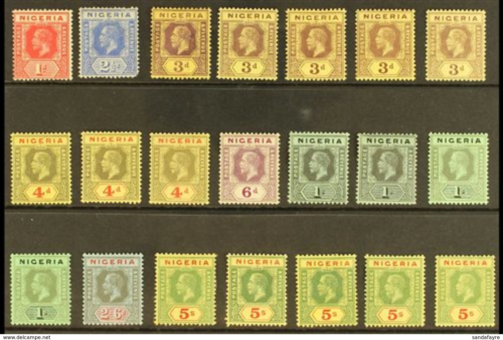 1914-29 King George V Definitives, Watermark Multi Crown CA, All Different Fine Mint Range With Most Values From 1d To 5 - Nigeria (...-1960)