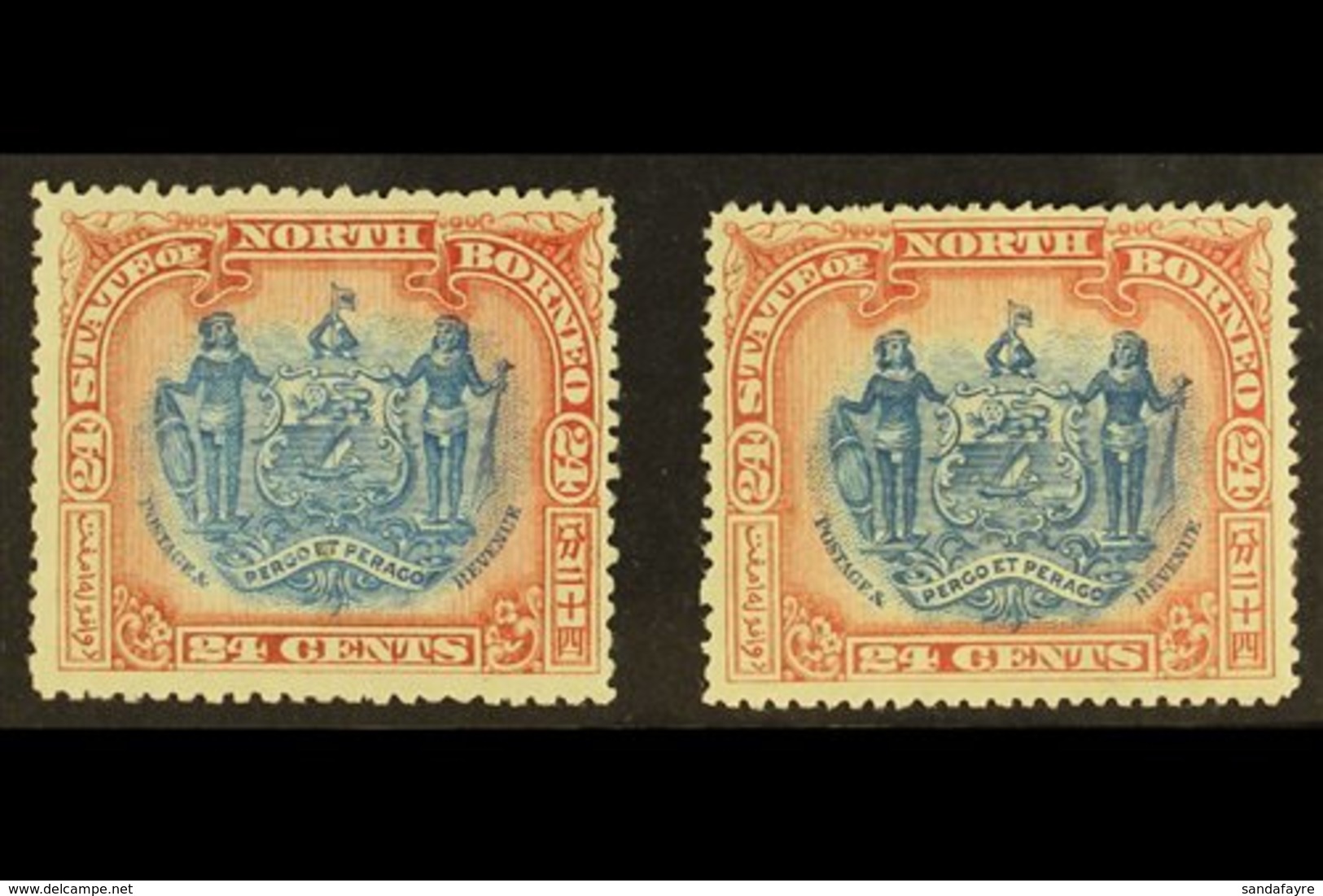 1897 CORRECTED INSCRIPTIONS 24c Perf 13½-14, SG 111, Plus 24c Perf 14½-15, SG 111b, Fine Mint. (2 Stamps) For More Image - Bornéo Du Nord (...-1963)