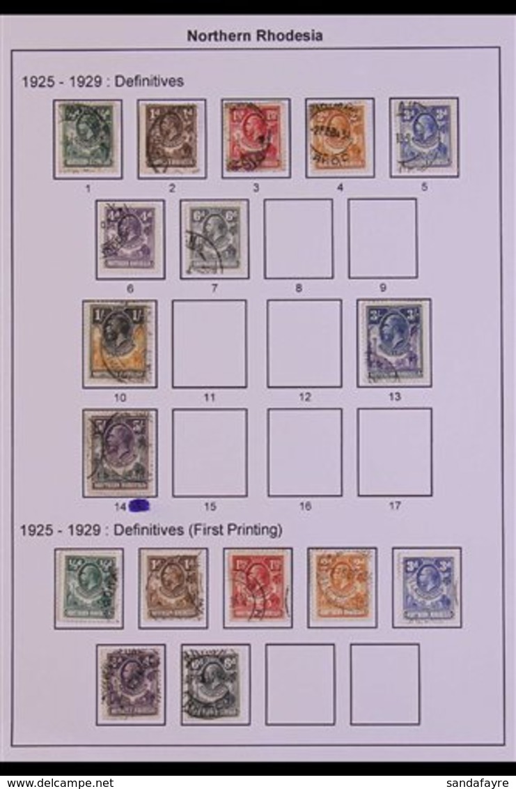 1925-1953 COLLECTION On Leaves, Includes 1925-29 Vals To 3s & 5s Used, 1935 Jubilee Set Mint, 1938-52 Used Set To 5s, Pl - Rhodésie Du Nord (...-1963)