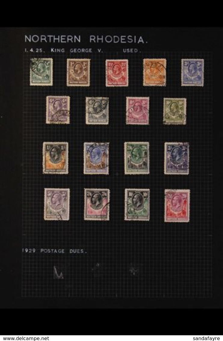 1925-63 FINE USED COLLECTION Includes 1925-9 KGV Definitives Complete Set (3s Small Thin, 20s Small Perf Fault On Corner - Northern Rhodesia (...-1963)