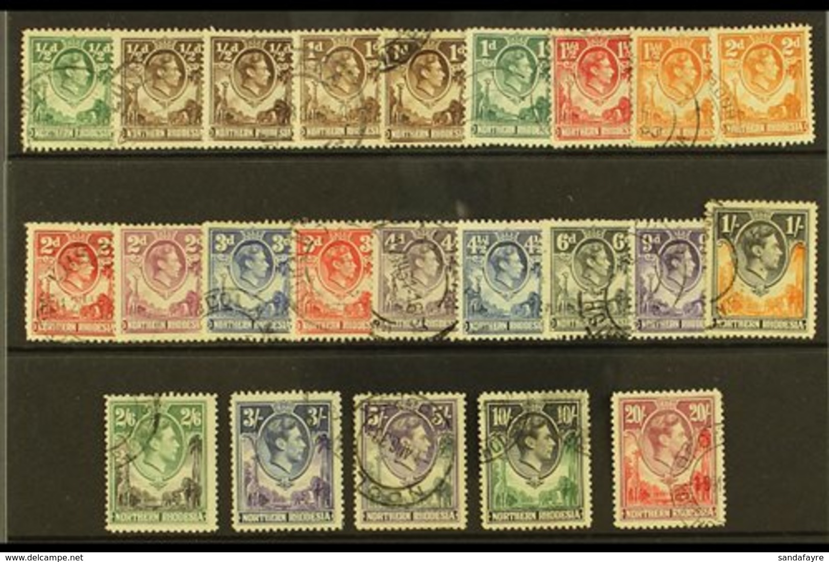 1938 Geo VI Set Complete To 20s, SG 25/45, Very Fine Used. (21 Stamps) For More Images, Please Visit Http://www.sandafay - Northern Rhodesia (...-1963)