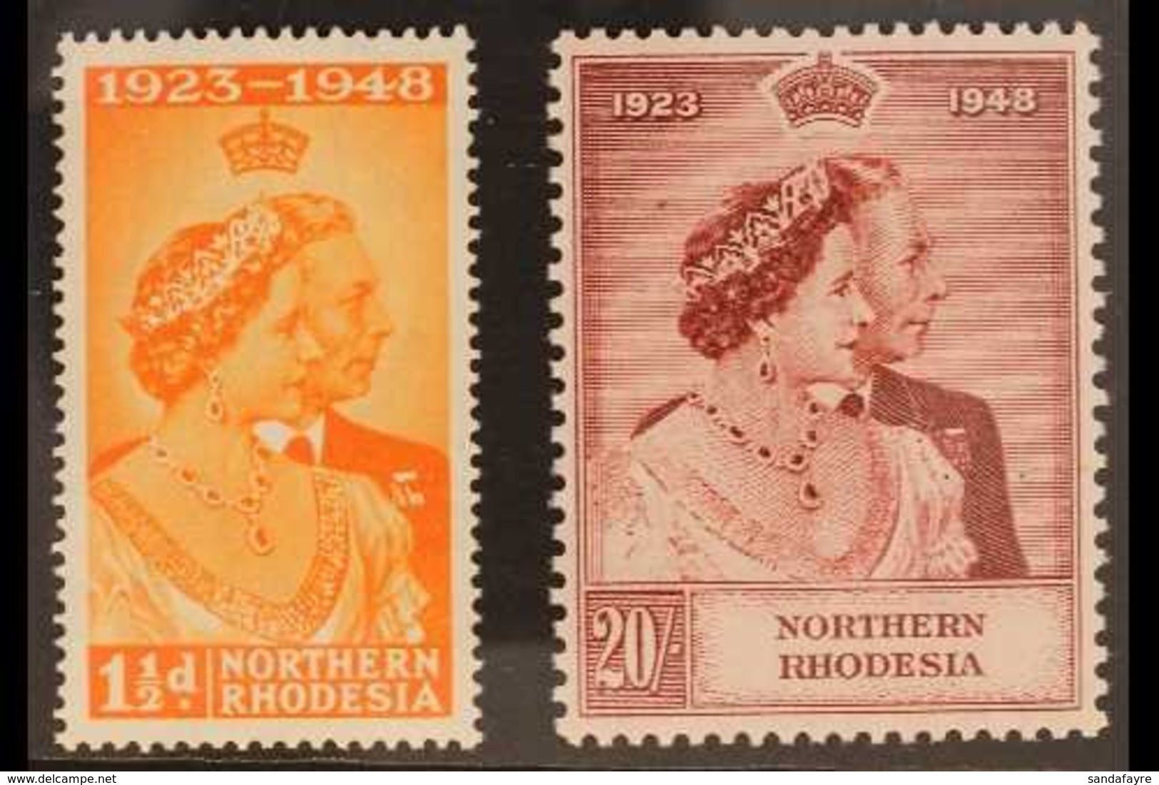 1948 Royal Silver Wedding Set, SG 48/49, Never Hinged Mint (2 Stamps) For More Images, Please Visit Http://www.sandafayr - Rhodésie Du Nord (...-1963)