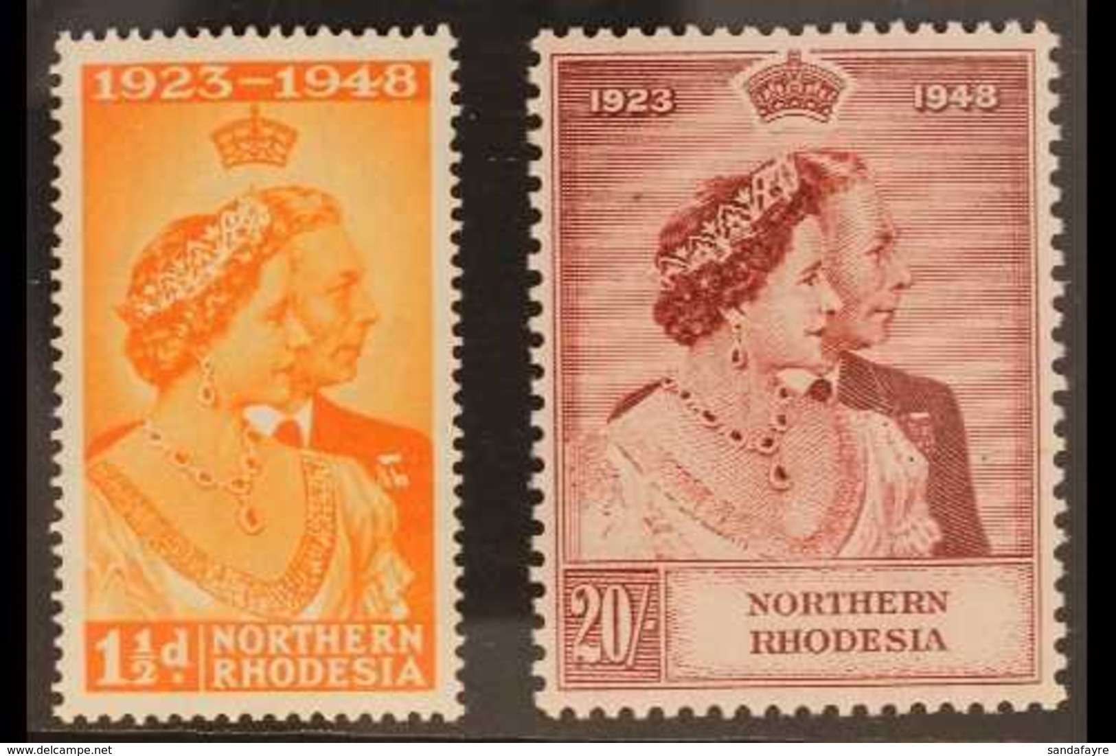 1948 Royal Silver Wedding Set, SG 48/49, Never Hinged Mint (2 Stamps) For More Images, Please Visit Http://www.sandafayr - Northern Rhodesia (...-1963)