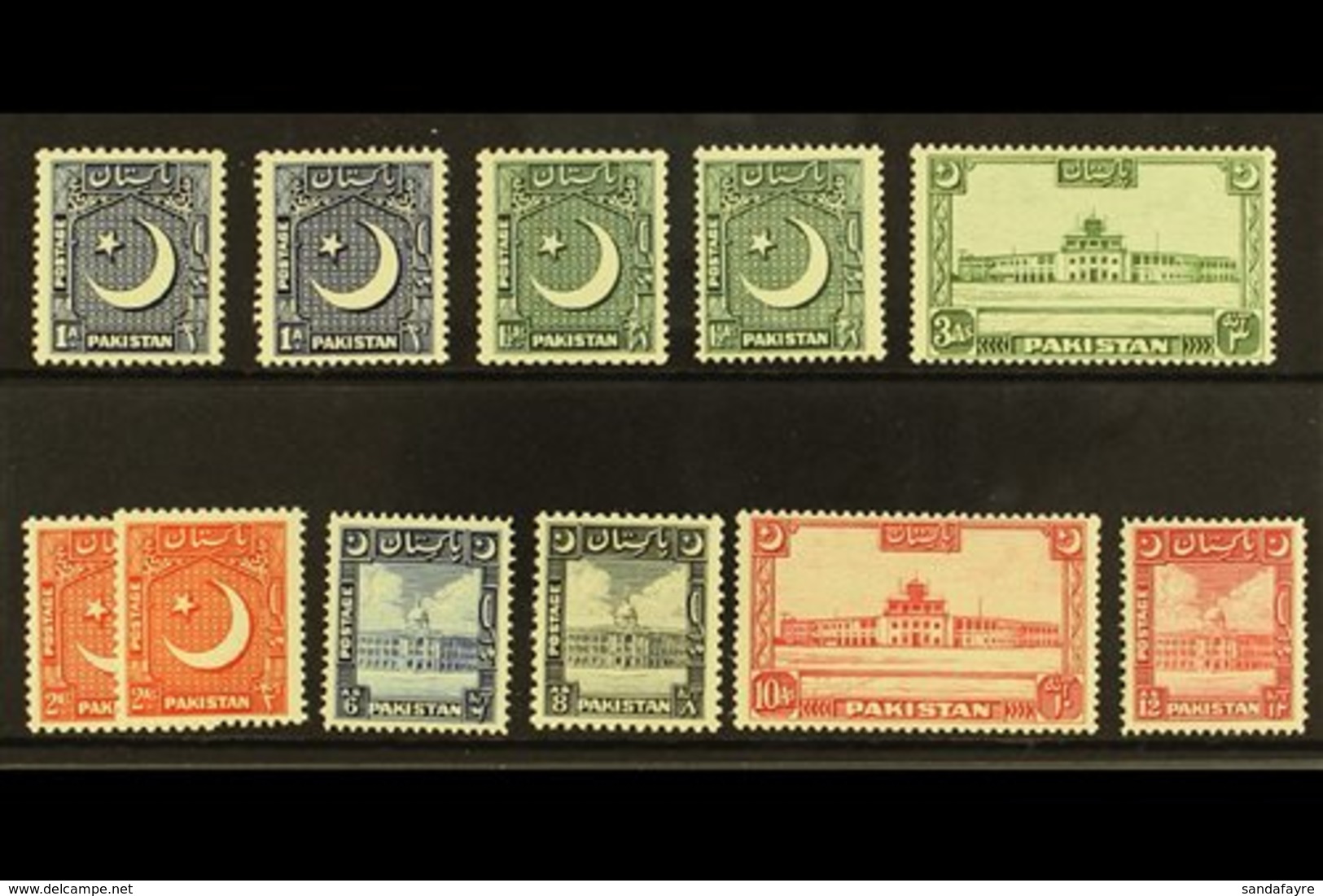 1949-53 Complete Definitive Set, SG 44/51, With All Additional Perfs, Very Fine Mint. (11 Stamps) For More Images, Pleas - Pakistan