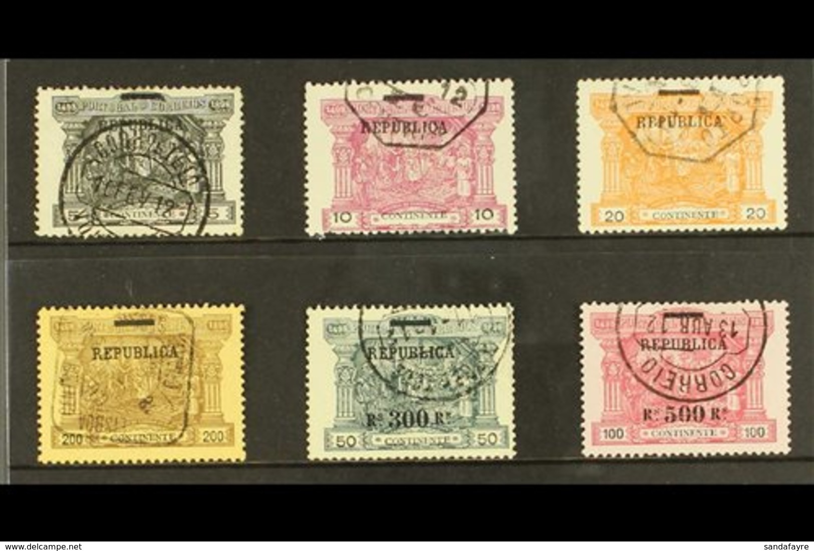 1911 "Republica" Opt Postage Dues Range, Between SG 442-452, Very Fine Used (6 Stamps) For More Images, Please Visit Htt - Sonstige & Ohne Zuordnung