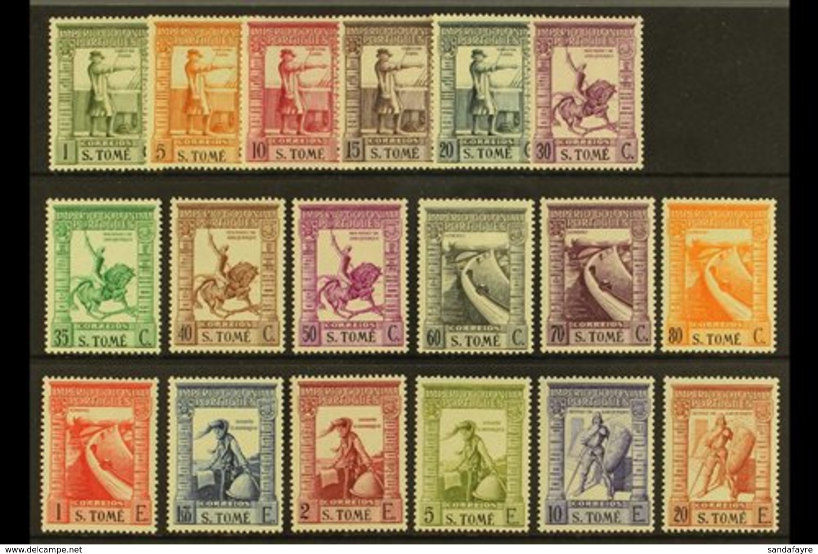 ST THOMAS & PRINCE ISLANDS 1938 Navigator Set (inscribed - S.TOME), SG 344/361, Fine Mint (18 Stamps) For More Images, P - Andere & Zonder Classificatie