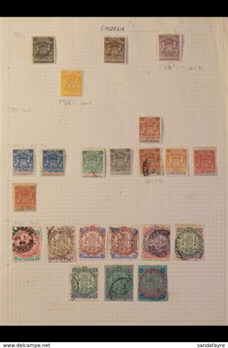 1892-1952 'OLDE TYME' COLLECTION On Leaves, Mint And Used, Includes RHODESIA 1892-93 1s, 2s6d (unused) & 5s Mint, 1892-9 - Sonstige & Ohne Zuordnung