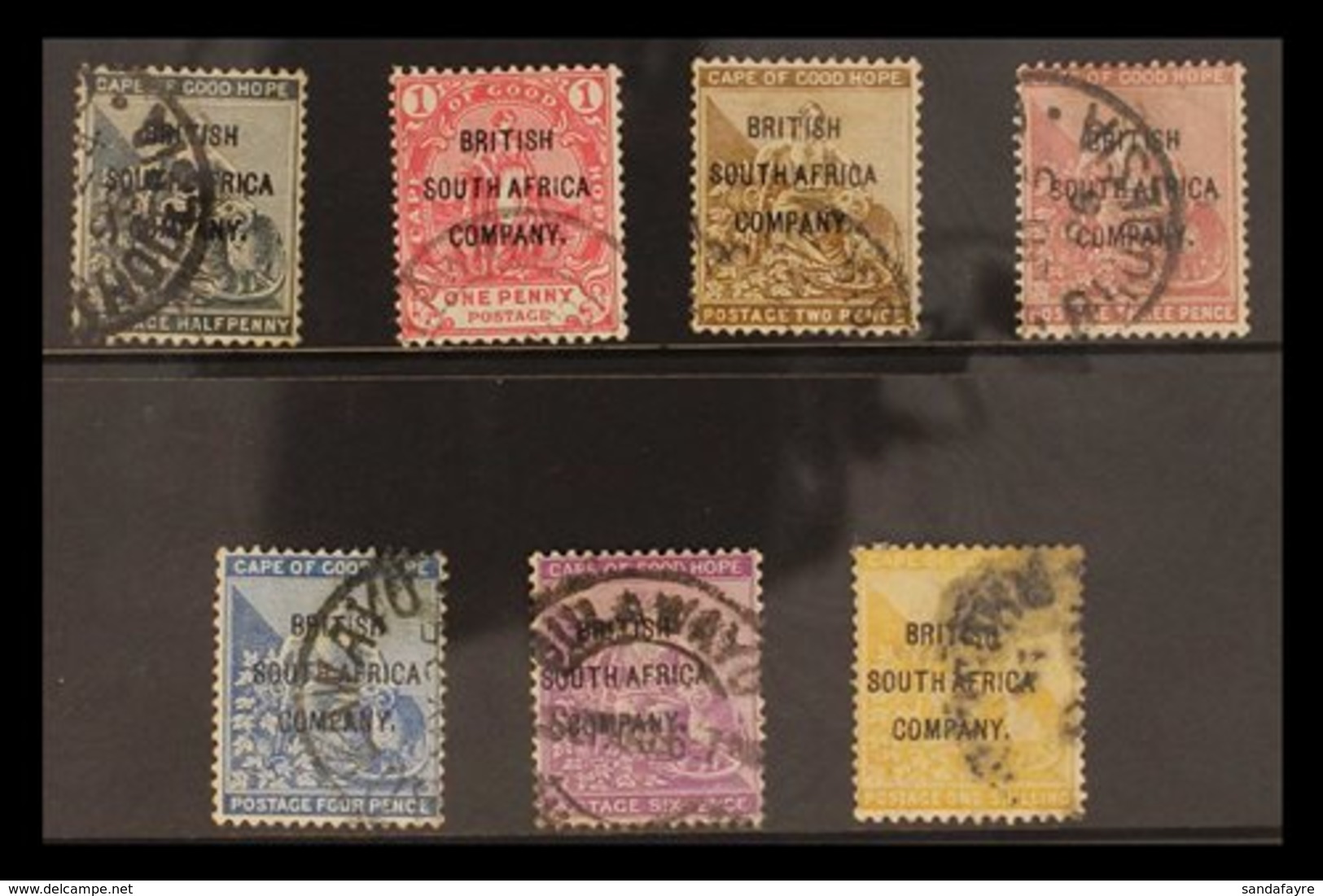 1896 Overprints On Cape Of Good Hope Set, SG 58/64, Cds Used, The 1s A Little Smudged. (7 Stamps) For More Images, Pleas - Autres & Non Classés