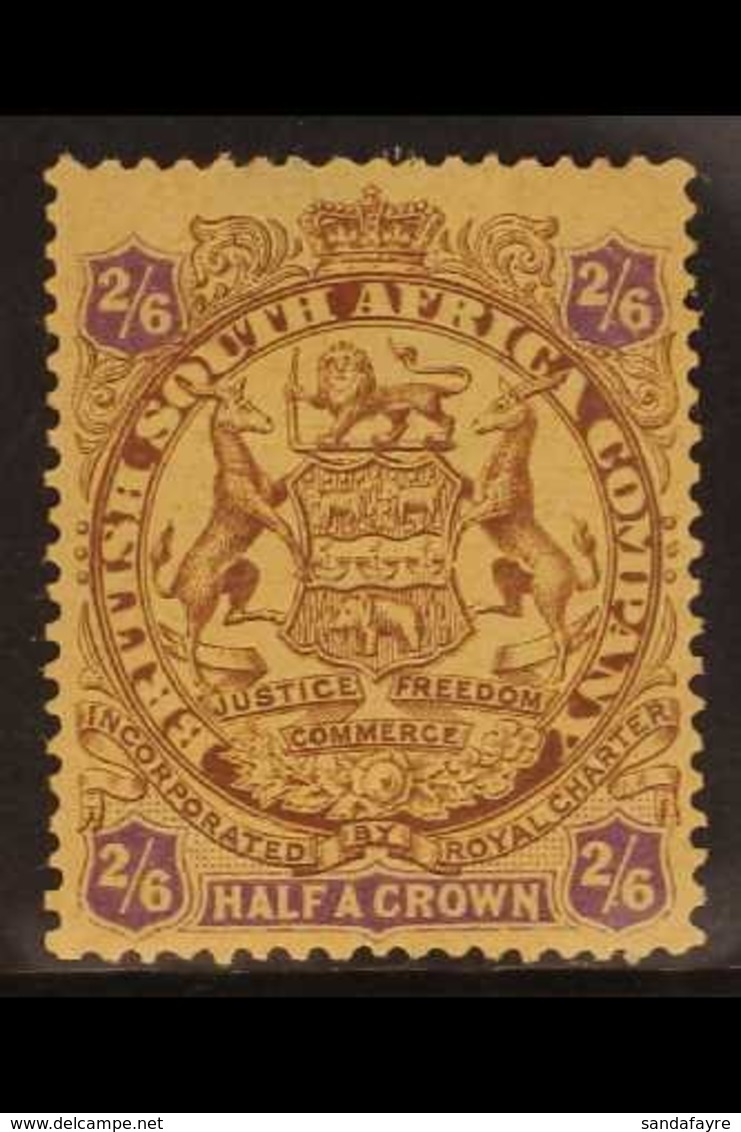 1896-97 2s.6d. Brown And Purple On Yellow Arms, Die II SG 48, Fine Mint. For More Images, Please Visit Http://www.sandaf - Sonstige & Ohne Zuordnung