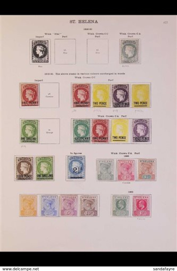 1863-1927 ALL DIFFERENT MINT COLLECTION On Printed Pages. With 1863 1d Imperf; 1864-80 (CC) Perf 12½ 2d & 3d, Plus Perf  - Sint-Helena